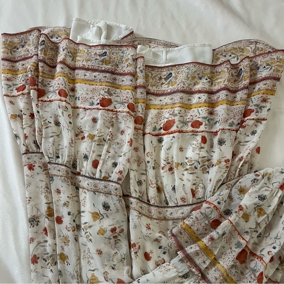 Joie Vernita Silk Maxi Dress - White Floral Pattern - Picture 11 of 13